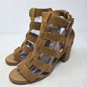 UGG Suede Gladiator Block Heel Sandals Tan Womens Size 7